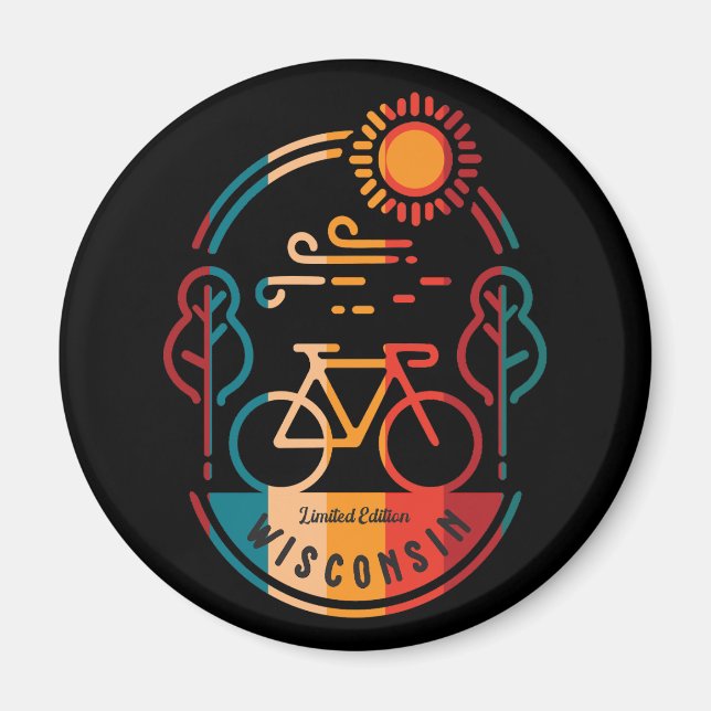 Íman Retro Wisconsin Bike Trail (Frente)