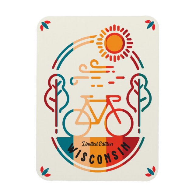 Íman Retro Wisconsin Bike Trail (Vertical)