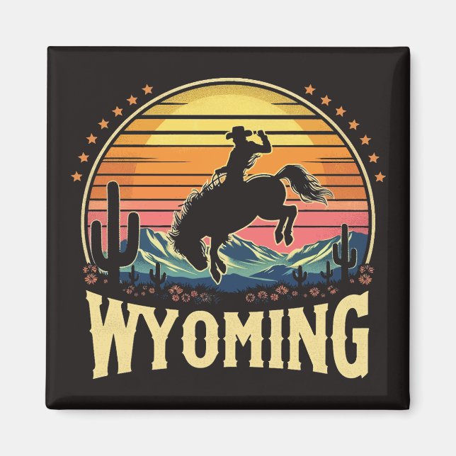 Íman Retro Wyoming Cowboy (Frente)