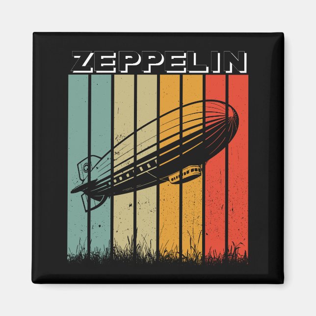 Íman Retro Zeppelin Dirigible Airship Zepelin Zepplin (Frente)