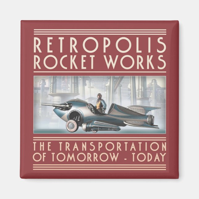 Íman Retropolis Rocket Works Magnet (Frente)