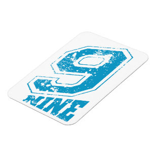 Íman Retrotipografia Minimalista - Número Azul 9