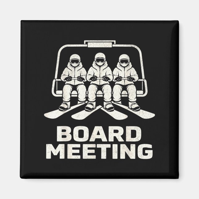 Íman Reunião de Conselho Engraçada Snowboarding Elevado (Frente)