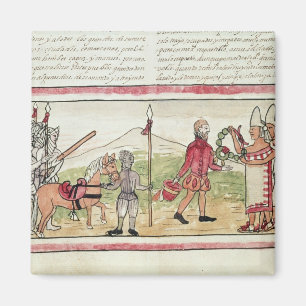 Íman Reunião de Hernando Cortes e de Montezuma