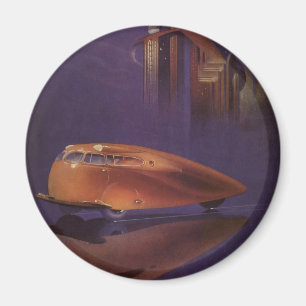 Íman Revista Vintage Motor Cover, Carro Urbano Futurist