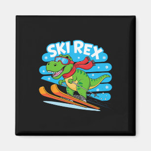 Íman Rex Esquiando Design de Esportes de Inverno de Din