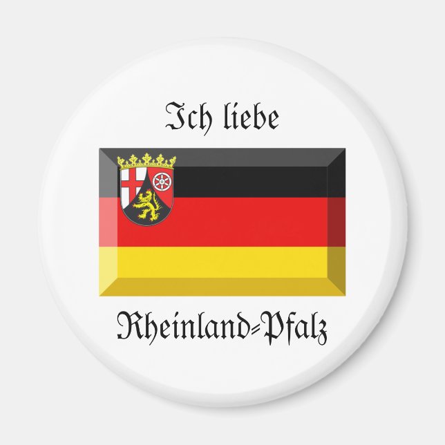 Íman Rheinland-Pfalz Flag Gem (Frente)