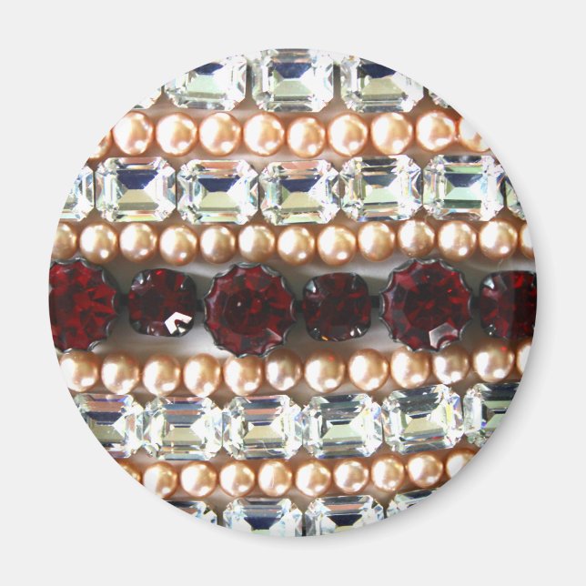 Íman Rhinestones e pérolas - jóias vintage (Frente)