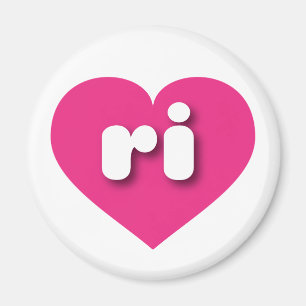Íman Rhode Island, coração rosa quente - eu amo ri