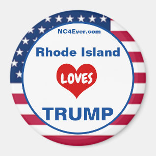 Íman Rhode Island LOVES TRUMP Fridge Patriótica