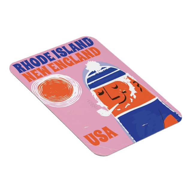 Íman Rhode Island, pescador da Nova Inglaterra, pôster  (Lado Direito)