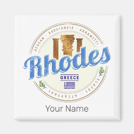 Íman Rhodes Grécia Vintage Island Aegean Souvenir