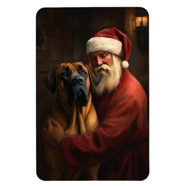 Íman Rhodesian Ridgeback Papai Noel Natal Festivo (Vertical)
