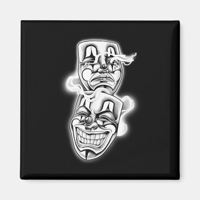 Íman Ria Agora Chore Mais Tarde Chicano Tattoo Flash (Frente)