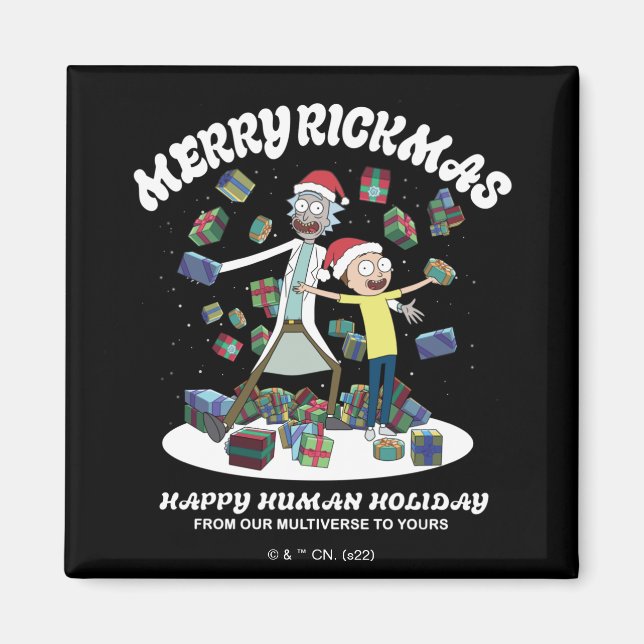 Íman Rick e Morty | Felizes de Rickmas presentes (Frente)