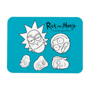 Íman RICK E MORTY™ Padrão de Cabeça da Família Sm