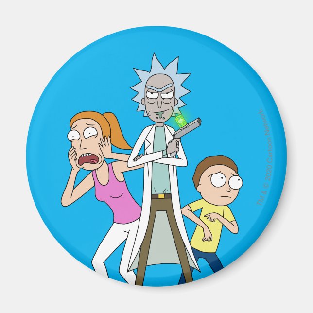 Íman RICK E MORTY™| Rick, Morty e Verão (Frente)