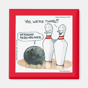Íman Rick London Cartoons Engraçado Boliche Comic