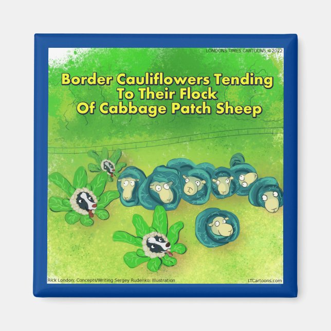 Íman Rick London Funny Border Collie Flower Comic (Frente)