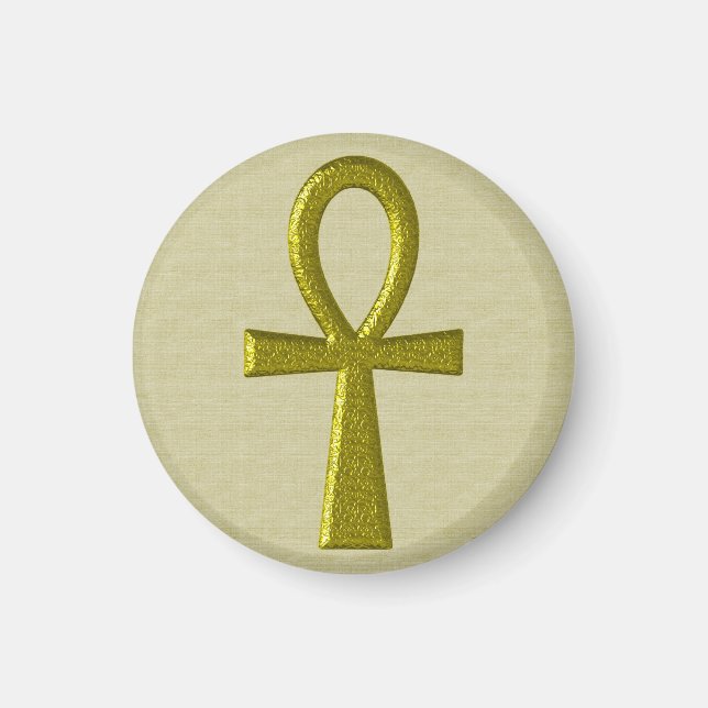 Íman Rico Dourado Ankh Magnet (Frente)