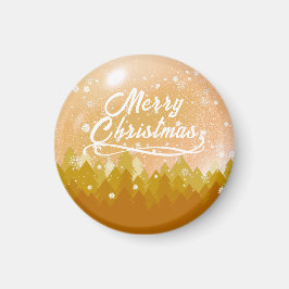 Íman Rico Dourado Floresta de Neve Pacífica Feliz Natal