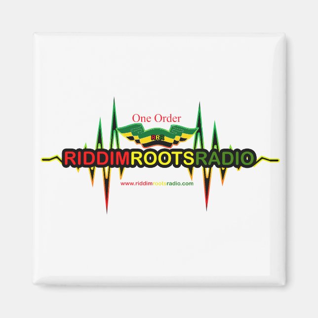 Íman Riddim Roots Radio Square Imã de geladeira (Frente)