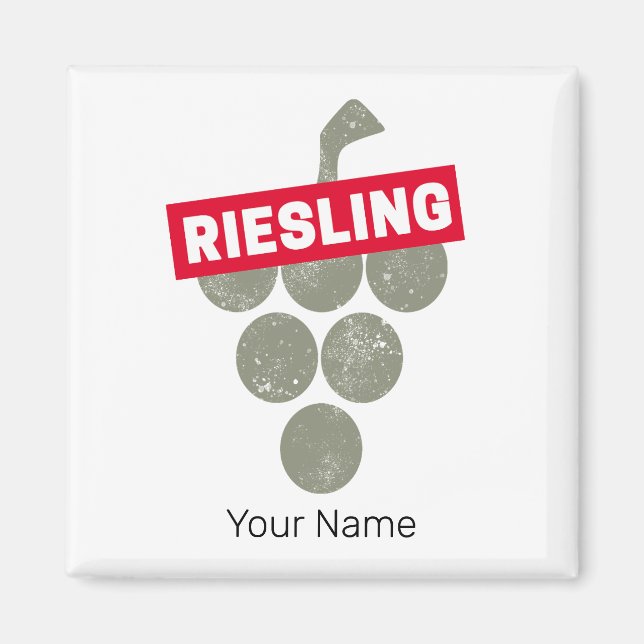 Íman Riesling Vine Vintage Vinho Bebida Design (Frente)