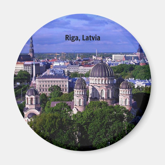 Íman Riga, paisagem urbana da Letónia (Frente)