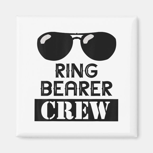 Íman Ring Bearer Crew Ring Wedding Party Sungl Security (Frente)