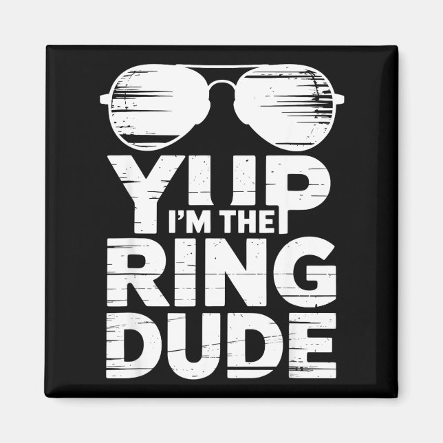 Íman Ring Security Wedding Party Funny Ring Bearer  (Frente)