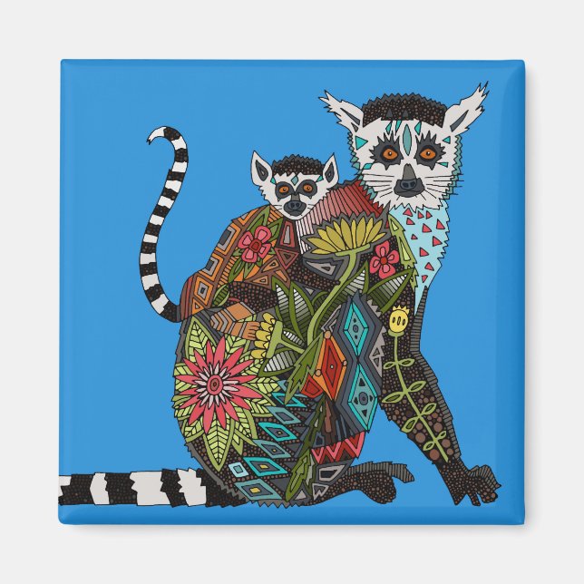Íman Ring Tailed Lemur Love Blue (Frente)