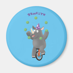 Íman Rinoceronte giro e engraçado fazendo malabarismo 