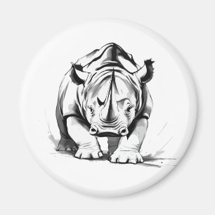 Íman Rinocerontes Vetor Arte Gráfica Retrato Animal Sel