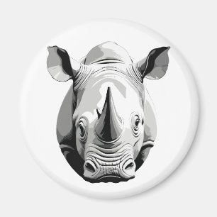 Íman Rinocerontes Vetor Arte Gráfica Retrato Animal Sel