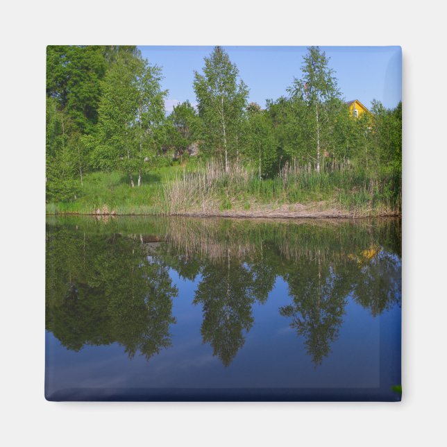 Íman Rio Azul do Lago Nature Green Rio Belarus (Frente)
