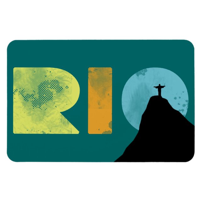 Íman RIO Brasil com montanha de Corcovado (Horizontal)