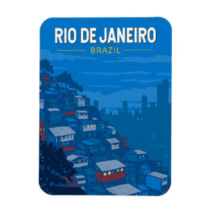 Íman Rio de Janeiro Brasil Favela Viagem Art Vintage