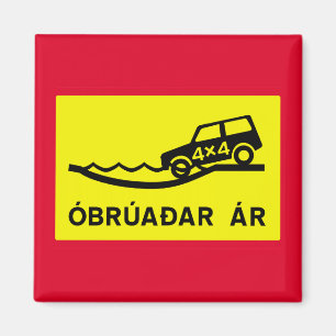 Íman Rio de Unbridged, sinal de tráfego, Islândia