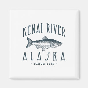 Íman Rio Kenai Alasca Pescador Divertido de Peixes Piad