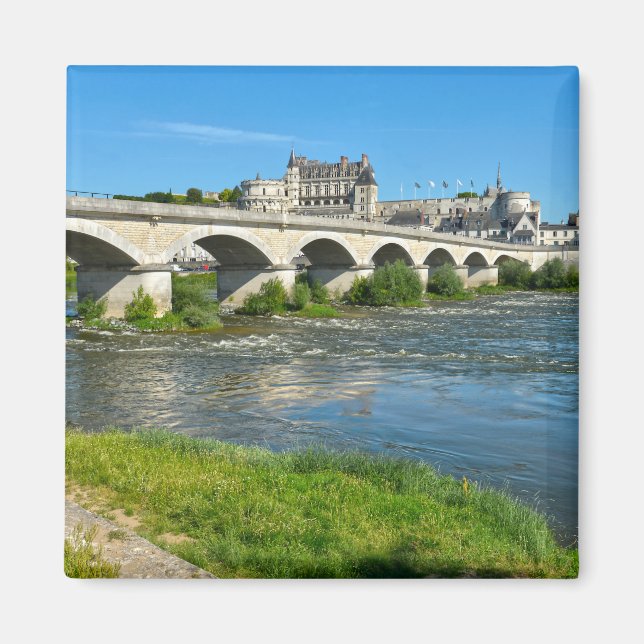 Íman Rio Loire e ponte em Amboise, França Postca (Frente)