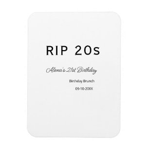 Íman RIP 20s aniversário de 21 anos simples data mínima