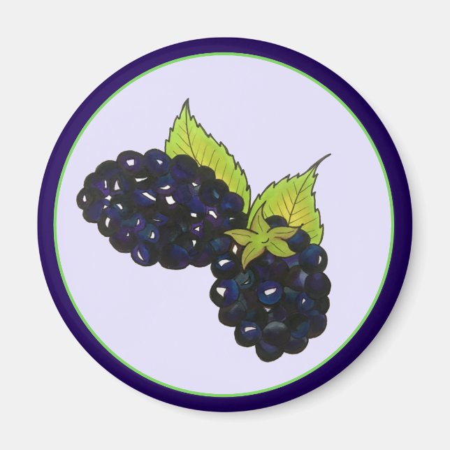 Íman Ripe Summer Blackberry Blackberry Berry Berries (Frente)