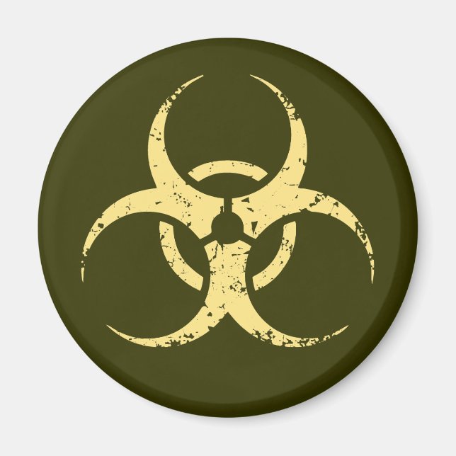 Íman Risco biológico - dist - amarelo (Frente)