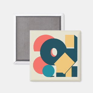 Íman Risógrafo geométrico de retrô-safra, risoprint