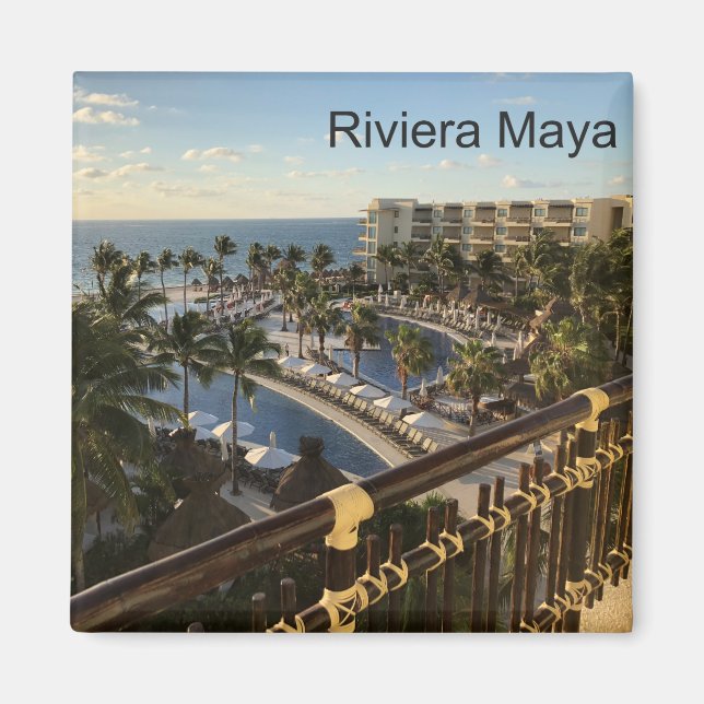 Íman Riviera Maya Cancun México - Magnet Quadrado (Frente)