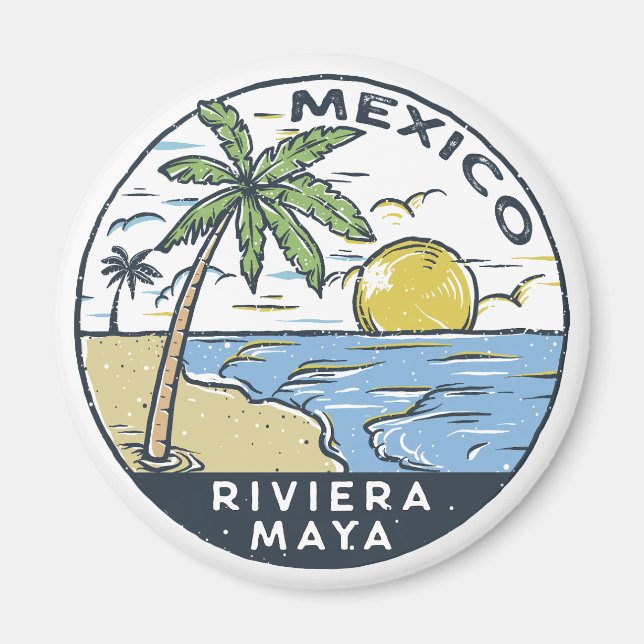 Íman Riviera Maya México Vintage (Frente)