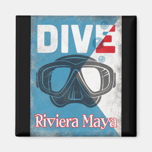 Íman Riviera Maya Vintage Scuba Diving Mask