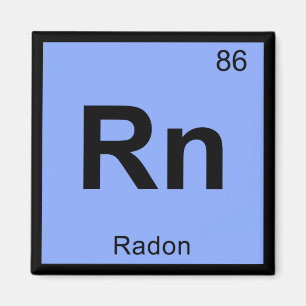 Íman Rn - Radon Chemistry Símbolo de Mesa Periódica