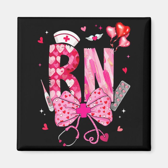 Íman Rn Valentine Coquette Bow Stethoscope Nurse Girl W (Frente)