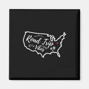 Íman Road Trip Vibes Mapeia A Amiga Da Família Dos Eua